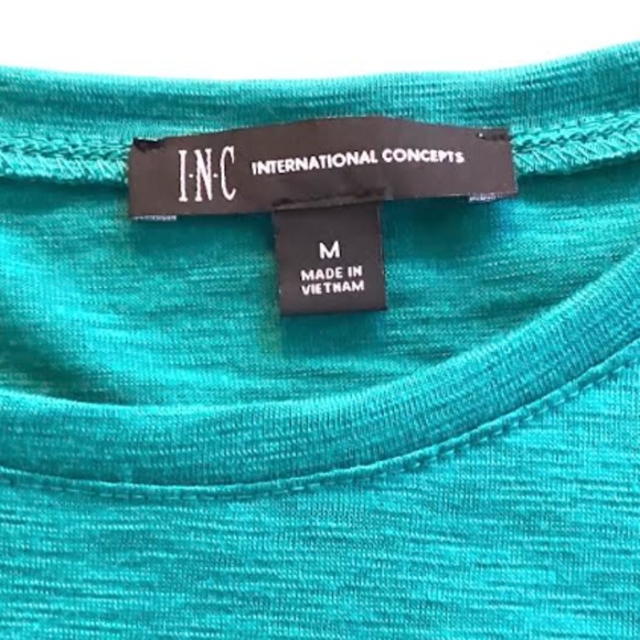 INC International Concepts Womens Teal Short Sleeve Knit Top, M, NWT - Picture 3 of 3